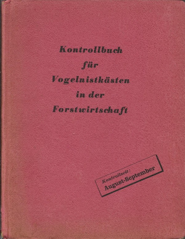 Kontrollbuch für Vogelnistkästen in der Forstwirtschaft