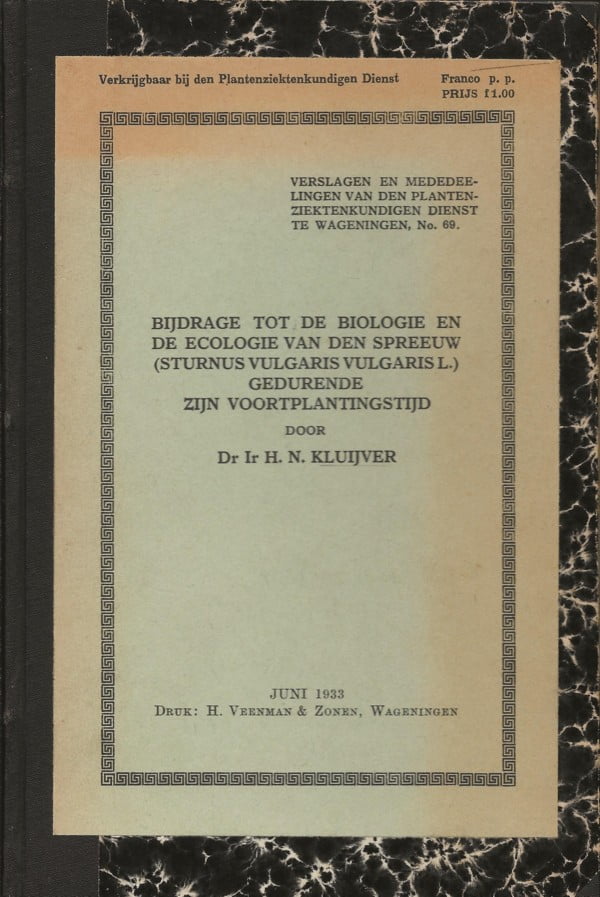 Bijdrage tot de biologie en de ecologie van den spreeuw gedurende zijn voortplantingstijd