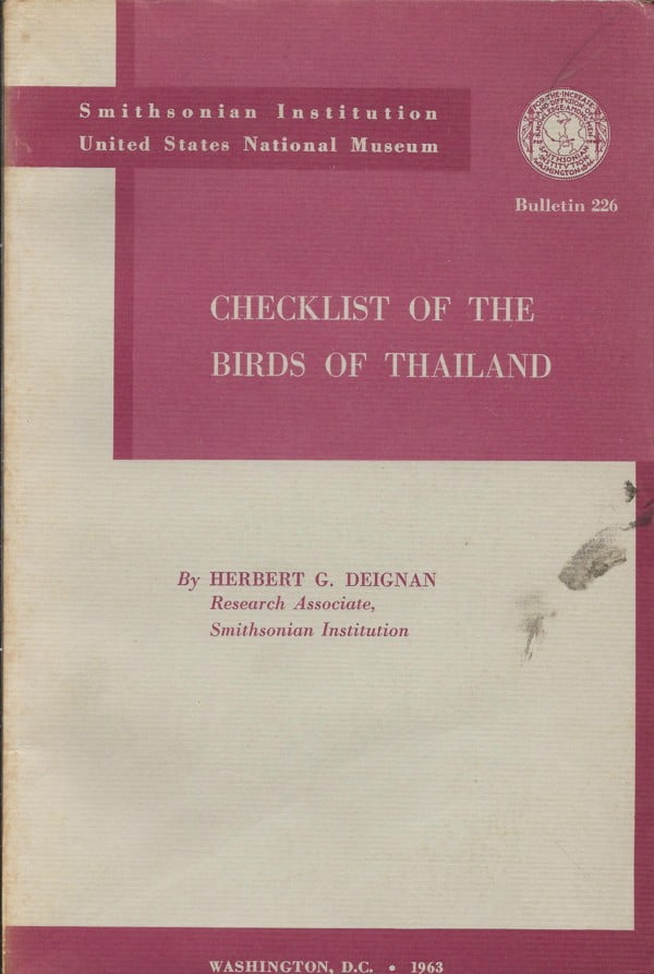 Checklist of the Birds of Thailand