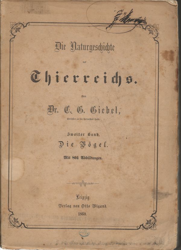 Die Naturgeschichte des Thierreichs - Zweiter Band - Die Vögel