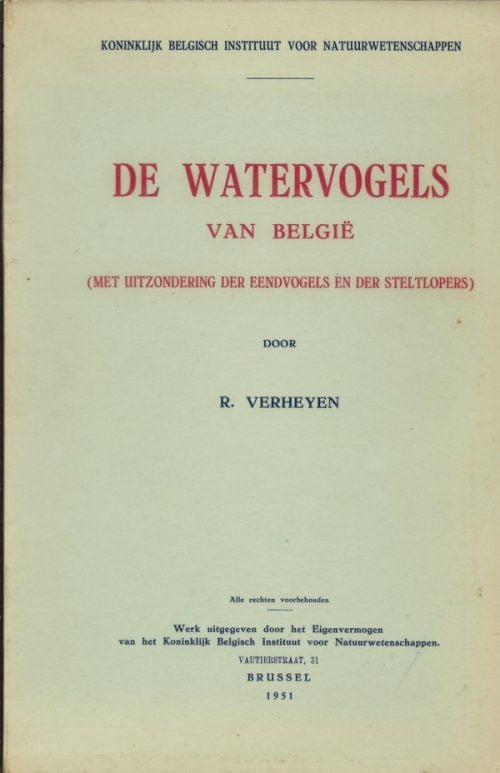 De watervogels van België (met uitzondering der eendvogels en der stellopers)
