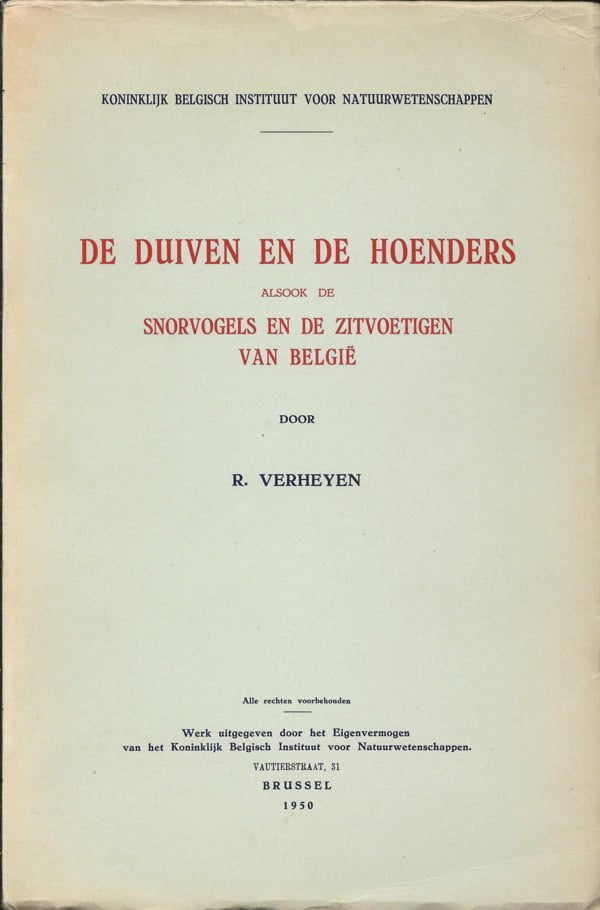 De duiven en de hoenders, alsook de snorvogels en de zitvoetigen van België