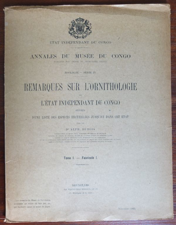 Remarques Sur L'Ornithologie de L'Etat Indépendant du Congo - Zoologie Serie IV